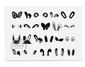 21 X Easter Bunny Ears Svg, Easter Cut files, Easter Bunny Png, Rabbit Ears Svg, Bunny Ears Cut Files, Instant Download