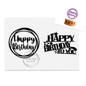 2 X CB1 Happy Birthday Cake Topper Svg, Happy Birthday Svg, Topper Cut File, Cake Topper Laser Cut, Happy Birthday Clipart, Instant Download