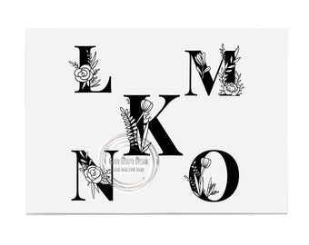 Download Floral Letter K Svg Etsy