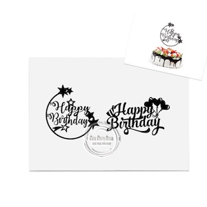 2 X CB4 Happy Birthday Cake Topper Svg, Happy Birthday Svg, Topper Cut File, Cake Topper Laser Cut, Happy Birthday Clipart, Instant Download