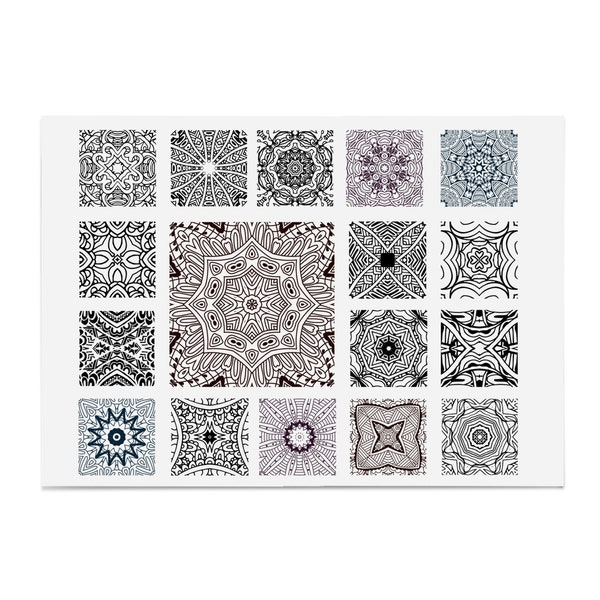 17 x quadratische nahtlose Muster, Mandala Nahtlos, geometrisches Muster, geometrische Schnittdatei, Direkter Download