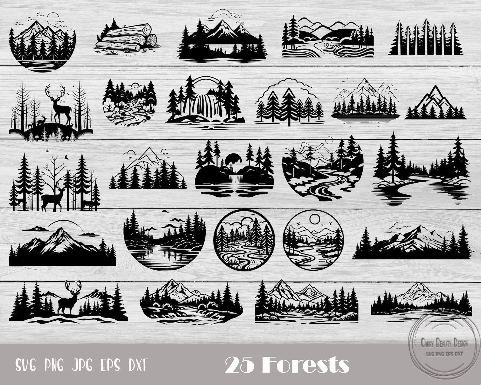 Paysage SVG Forêt SVG Aventure SVG Plein air SVG Cerf SVG - Etsy France