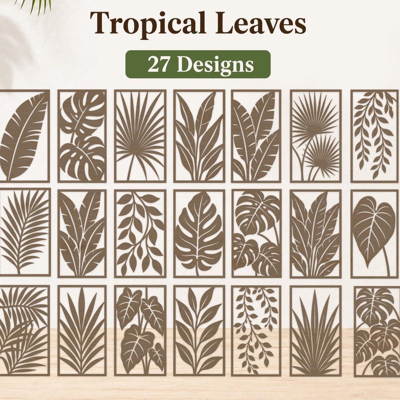 Leaf Design Dxf File Tropical Art Dxf - Etsy UK