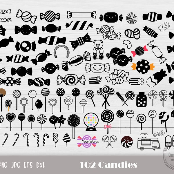 Candy SVG Bundle, Candy Party SVG, Candy SVG, Lollipop SVG, Sweets SVG, Candy Cane SVG, Lollipop Cut File, Instant Download