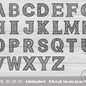 Flourish Letters Svg, Monogram Alphabet, Monogram Fonts, Fancy Alphabet Svg, Monogram Letters Svg, Fancy Monogram Svg, Instant Download