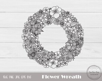 Wreath Svg, Floral Wreath Svg, Wreath Clipart, Laurel Wreath Svg, Leaf Wreath Svg, Circle Monogram Svg, Floral Frame Svg, Instant Download
