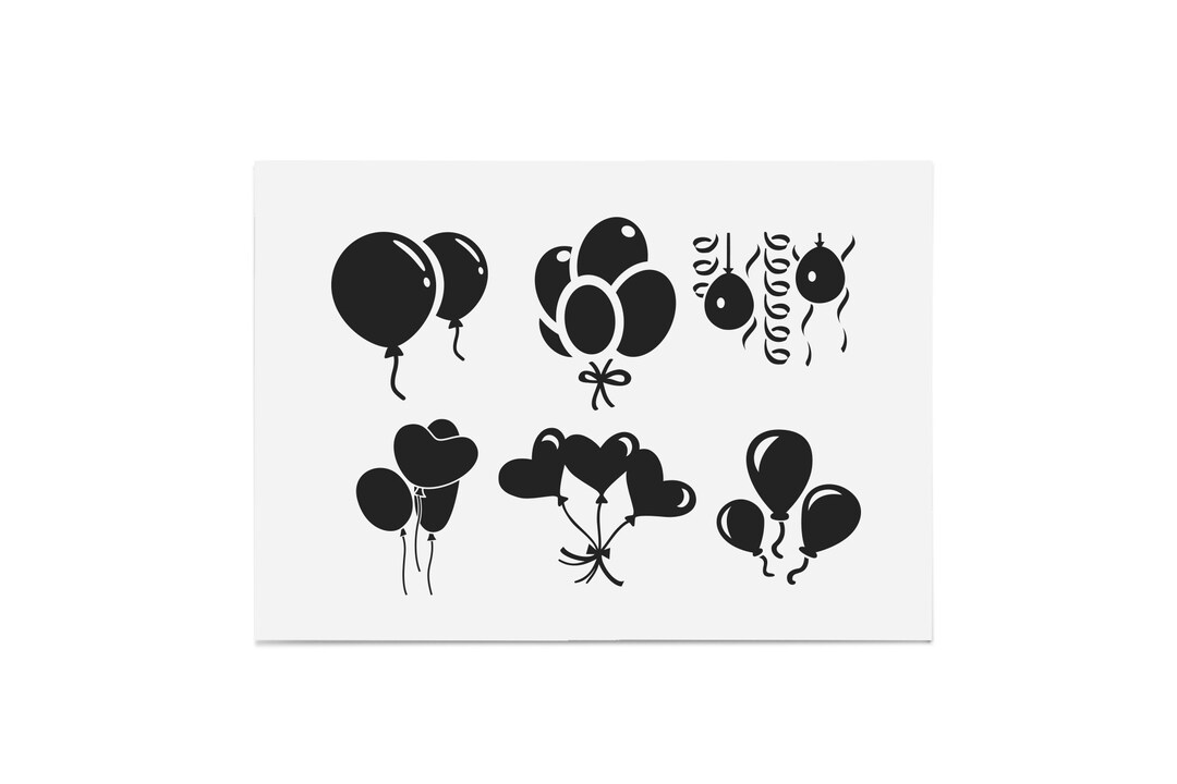 6 Party Balloon Svg, Birthday Balloon Svg, Balloon Clipart, Balloon Cut