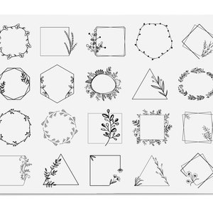 Floral Wreath, Flower Monogram Svg, Hand Drawn Wreath, Flower Wreath Svg, Wedding Wreath Svg, Instant Download