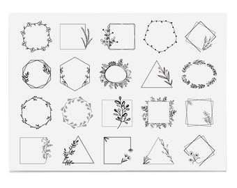 Blumenkranz, Blumenmonogramm-Svg, Hand gezeichneter Kranz, Blumenkranz-Svg, Hochzeitskranz-Svg, sofortiger Download