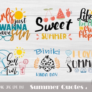 Girls Just Wanna Have Sun, Sweet Summer, Life is better in flipflops, Sun and Fun, Biniki Dinda Day, I Love Summer, Instant Download