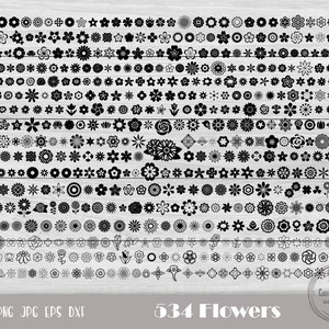 Flower Clipart, Flower Svg, Flower Bundle Svg, Sunflower Svg, Daisy Svg, Rose Svg, Flower Cut File, Botanical Svg, Instant Download