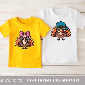 Girl Turkey Svg, Boy Turkey Svg, Cool Turkey Svg, Baby Turkey Png, Cutest Turkey Svg, Funny Turkey Png, Cozy Season Png, Thankful Vibes Svg