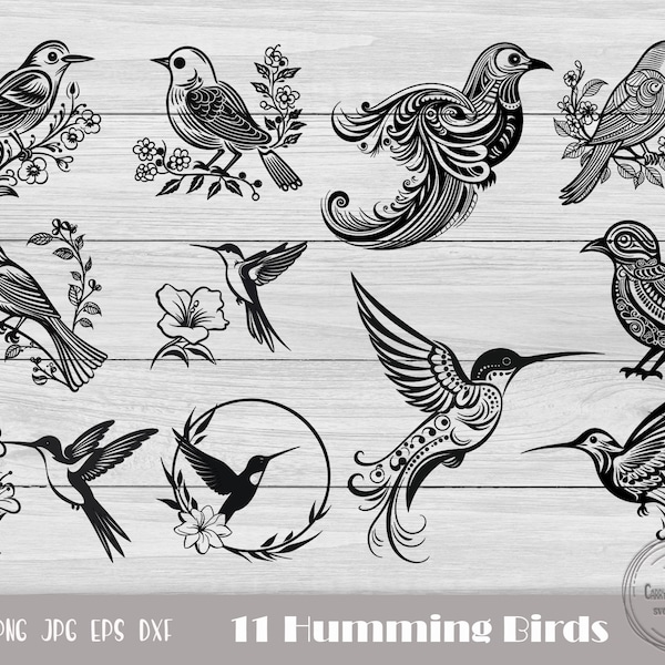 Bird Clipart, Humming Bird Svg, Bird Flowers Svg, Flying Bird Svg, Humming Bird Png, Bird Svg, Hummingbird Clipart, Instant Download