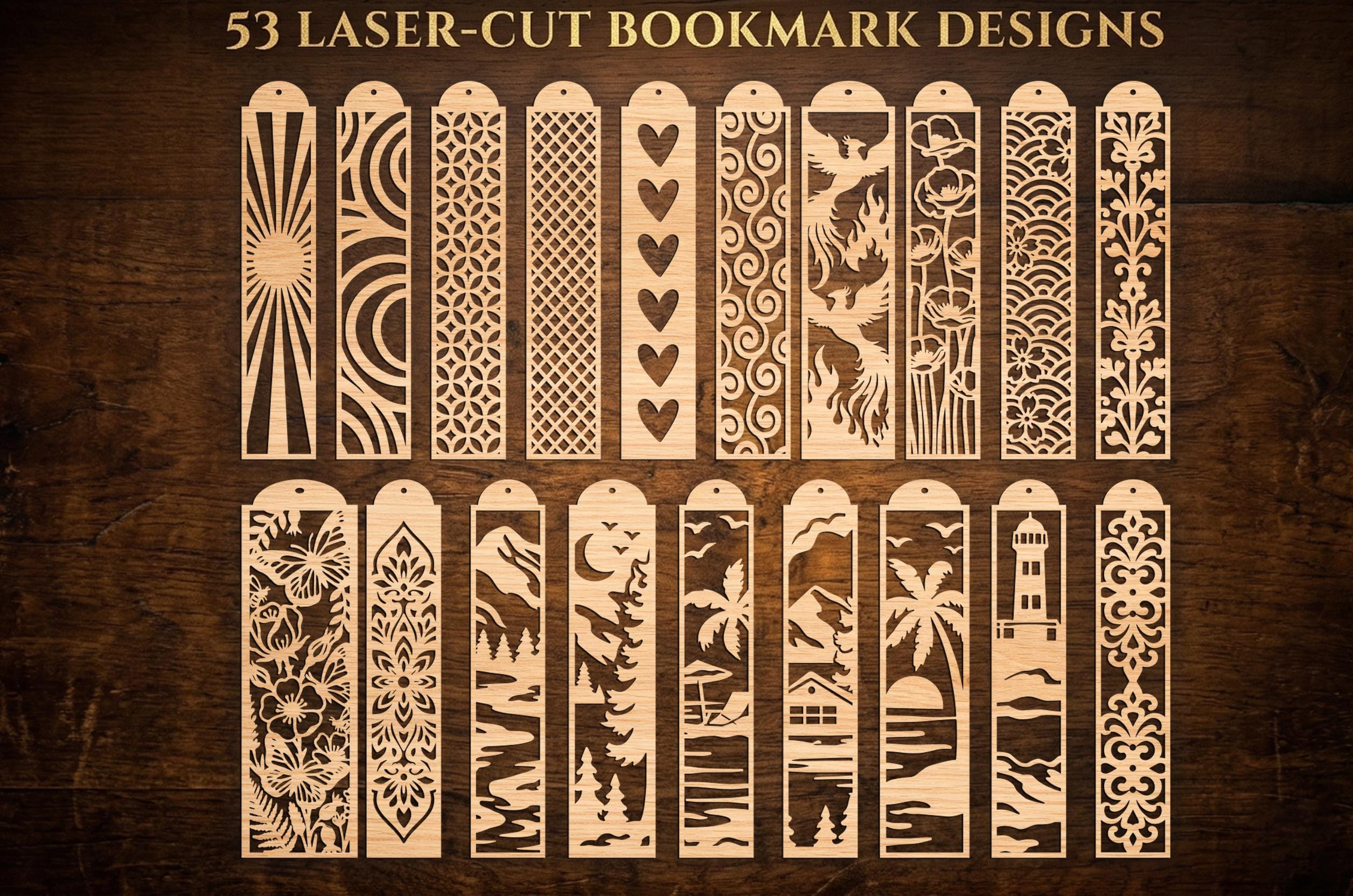 53 Decorative Bookmark SVG Cut Files, Laser Engraving Templates ...