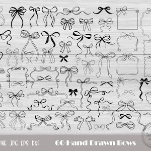 Messy Bow Svg, Bow Border, Doodle Dinner Menu, Bow Svg Collection, Girlie Pink Bow Svg, Squiggle Borders, Pink Hair Bow Svg, Bow Tie Svg