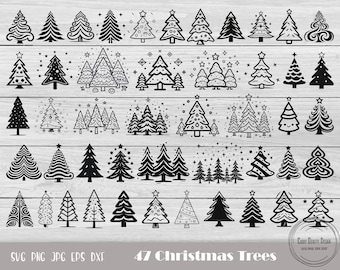 47 Christmas Tree Svg, Xmas Svg, Christmas Tree Png, Merry Christmas Svg, Christmas Tree Dxf, Christmas Clipart, Instant Download