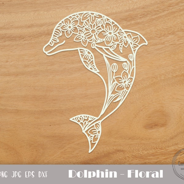 Floral Dolphin Svg, Dolphin Mandala, Mandala Svg, Dolphin Shirt, Dolphin With Flowers, Sea Animals Svg, Dolphin Cut Files, Instant Download