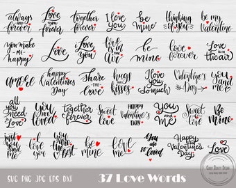 37 Love Svg, Love Quote Svg, Valentines Svg, Love Cut File, Wedding Svg, Love Clipart, Love Sign Svg, Love Word Cut File, Instant Download