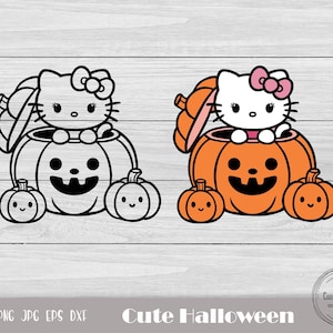 Kitty Pumpkin, Retro Cartoons Svg, Spooky Season Png, Anime Cat Png, Spooky Vibes Png, Cute Girl Shirt, Halloween Png, Kitty Halloween