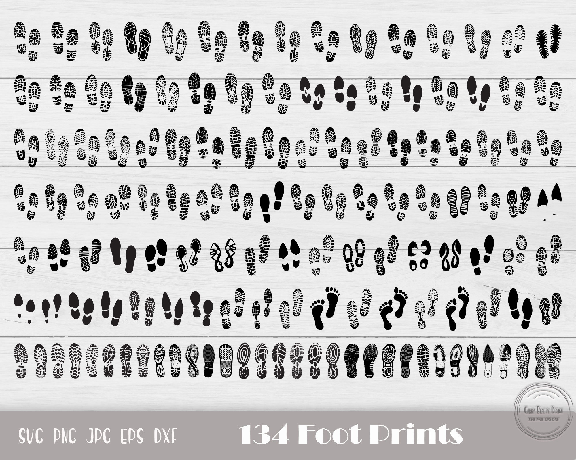 134 X Shoe Print Svg, Foot Prints Svg, Shoe Print Clipart