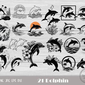 Dauphin amour Svg, Dauphin Svg, Dauphins couper fichiers, Svg Dauphin en couches, Svg scène océan, clipart Dauphin, Svg vie marine, Dauphin pour enfants