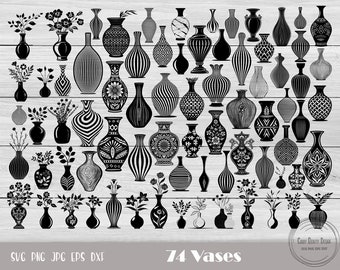 Flower Vase Svg, Flower Bouquet Svg, Flower Svg, Flower Vase Svg File, Mason Jar Svg, Bouquet Vase Svg, Flower In Vase Svg, Pottery Vase Svg