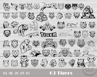 Tiger Svg, Djur Svg, Tigeransikte Svg, Tigervektor, Tiger Clip Art, Söt Tiger Svg, Tiger Png, Tigerklippfil, Direktnedladdning