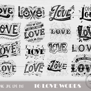Love Word SVG, Valentines Svg, Valentine&#39;s Day Svg, Love Svg, Love Word SVG, Love Cut File, Wedding Svg, Love Clipart, Instant Download