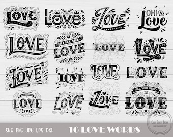 Liefdeswoord SVG, Valentines Svg, Valentijnsdag Svg, Love Svg, Love Word SVG, Love Cut-bestand, bruiloft Svg, Love Clipart, Instant Download