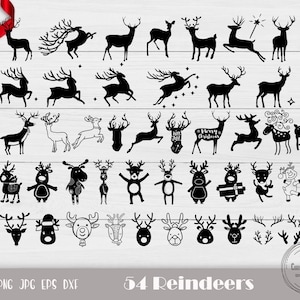 Cute Reindeer Svg, Reindeer Svg, Reindeer Face Svg, Rudoph Svg, Merry Christmas Svg, Reindeer Cut File, Christmas Cut File, Instant Download