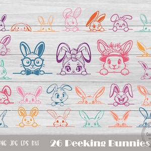 Peeking Bunny Svg, Bunny Svg, Easter Bunny Svg, Bunny Face Svg, Peeking Rabbit Svg, Happy Easter Svg, Easter Rabbit Svg, Cute Bunny Svg