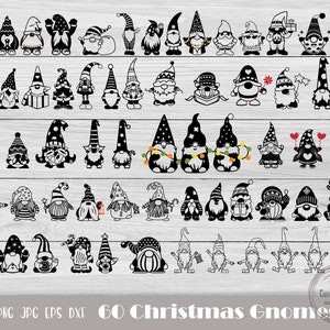 60 Christmas Gnomes Svg, Gnomes Cut Files, Chrsitmas Shirt Svg, Gnome Ornament Svg, Christmas Sign Svg, Santa Gnome Svg, Instant Download