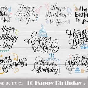 Happy Birthday To You Svg, Happy Birthday Clipart, Birthday Silhouette, Cake Topper Cricut, Birthday Cut File, Instant Download