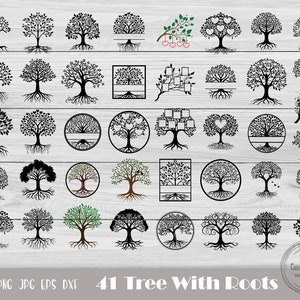 Baum des Lebens svg, Baum mit Wurzeln, Baum des Lebens Clipart, Herzbaum, Stammbaum svg, Familienwurzeln svg, Baum des Lebens Png, Instant Download