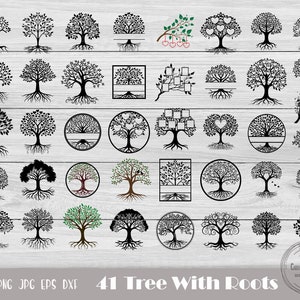 Tree Of Life Svg, Tree With Roots, Tree Of Life Clipart, Heart Tree, Family Tree Svg, Family Roots Svg, Tree Of Life Png, Instant Download