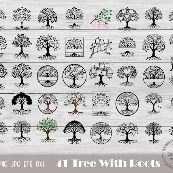 Baum des Lebens svg, Baum mit Wurzeln, Baum des Lebens Clipart, Herzbaum, Stammbaum svg, Familienwurzeln svg, Baum des Lebens Png, Instant Download