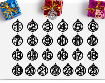 Christmas Countdown, Days Until Christmas, Advent Calendar Svg, Christmas Decoration, Christmas Svg, Christmas Cut File, Instant Download