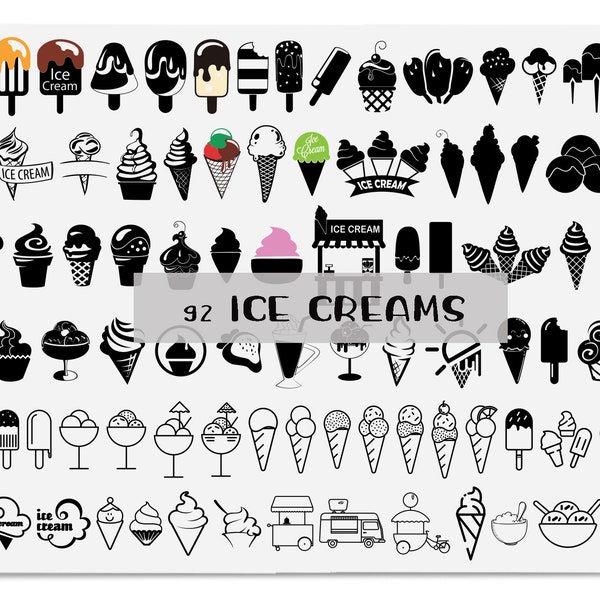 Crème glacée Svg, Svg d’été, Dessert Svg, Fête de crème glacée, Vecteur de crème glacée, Clipart de crème glacée, Cornet de crème glacée Svg, Téléchargement instantané