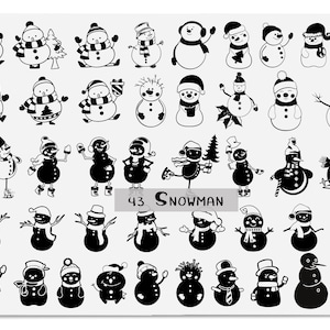 43 Snowman Clipart, Christmas Snowman, Snowman Png, Snowman Bundle Svg, Snowman Print Svg, Instant Download