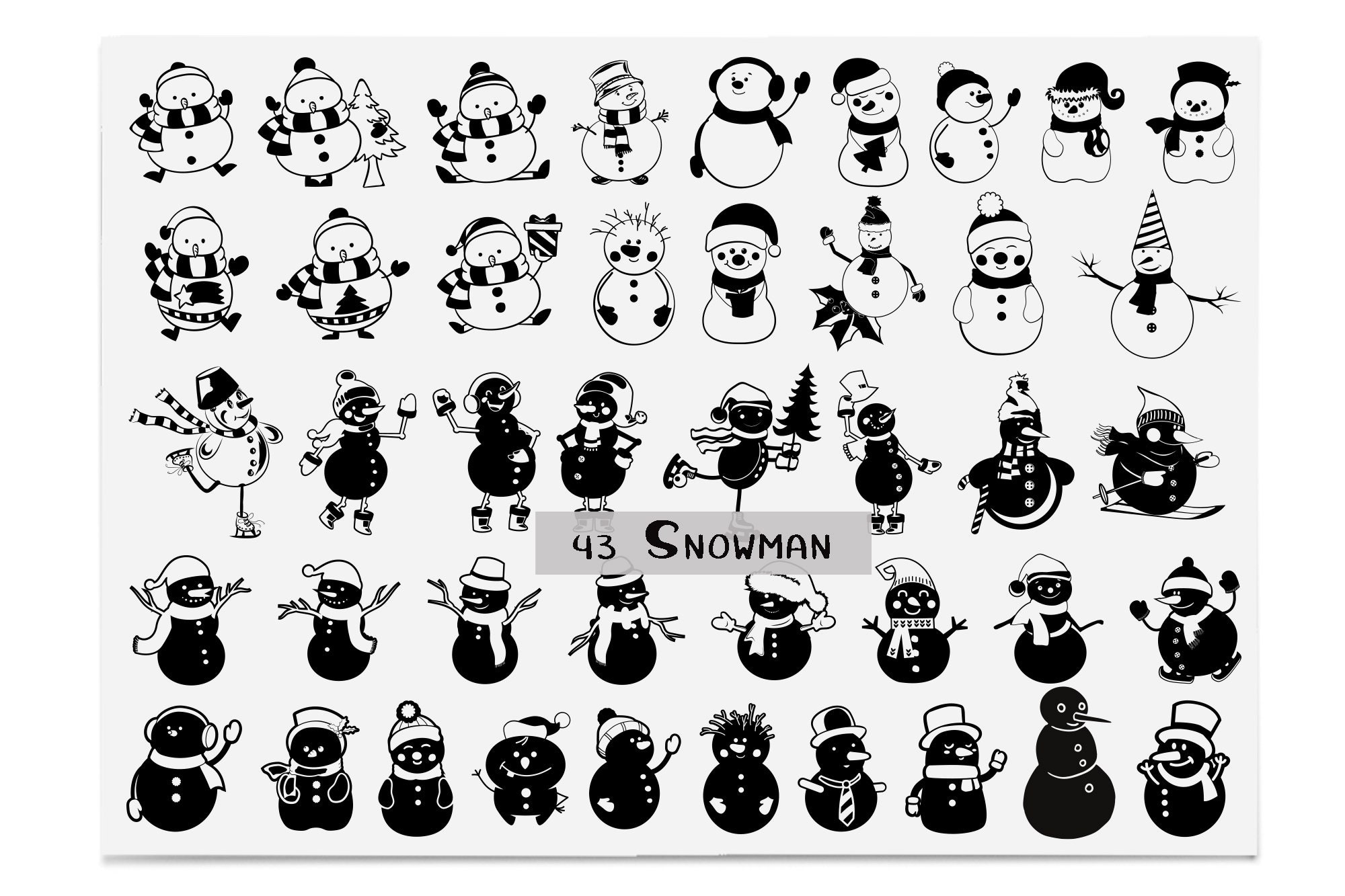 43 Snowman Clipart, Christmas Snowman, Snowman Png, Snowman Bundle Svg ...