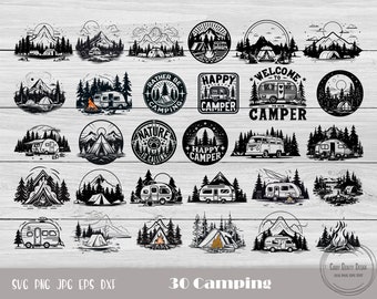 Camping Svg, Nature Svg, Happy Campers Svg, Camping Sign Svg, Adventure Svg, Camping Shirt Svg, Bumper Pull Behind, Instant Download