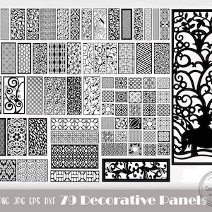 Decorative Panel Svg, Laser Cut Files, Laser Cut Template, Cutting Cnc Vector, Flower Panel Svg, Geometric Design Svg, Instant Download