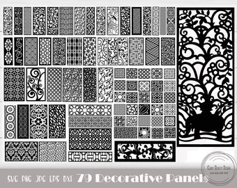 Decorative Panel Svg, Laser Cut Files, Laser Cut Template, Cutting Cnc Vector, Flower Panel Svg, Geometric Design Svg, Instant Download