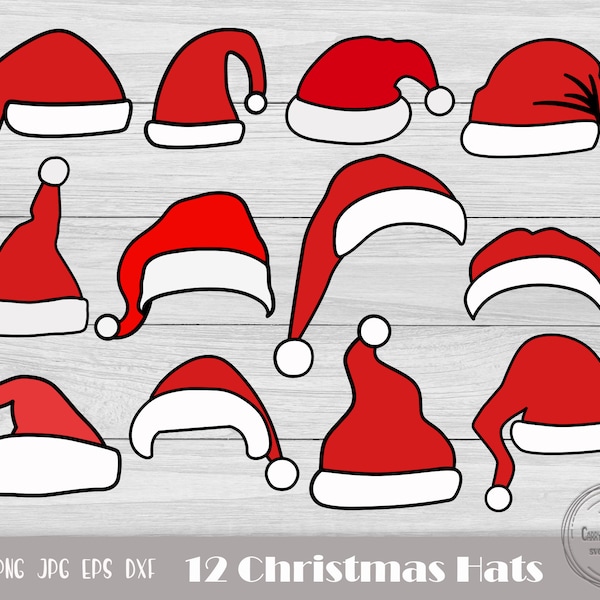 Santa Claus Hat Svg, Santa Hat Svg, Christmas Cut File, Santa Hat Png, Santa Hat Cut File, Merry Christmas, Winter Hat Svg, Instant Download