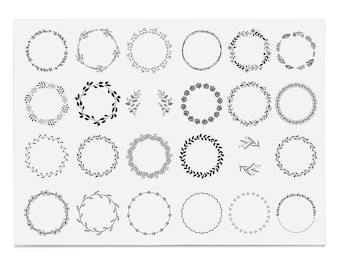 Circle Frame, Flower Frame Svg, Hand Drawn Wreath, Flower Wreath Svg, Wedding Wreath Svg, Instant Download