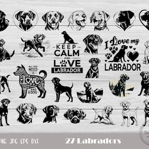 Słodki Labrador Svg, Labrador Love Svg, Labrador Clipart, Labrador Silhouette, Dog Svg Files, Labrador Vector, Labrador Png, Dog Lover Svg
