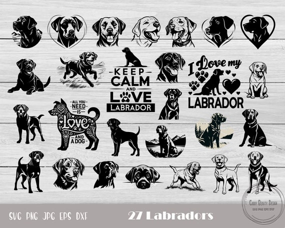 Cute Labrador Svg, Labrador Love Svg, Labrador Clipart, Labrador Silhouette, Dog Svg Files, Labrador Vector, Labrador Png, Dog Lover Svg