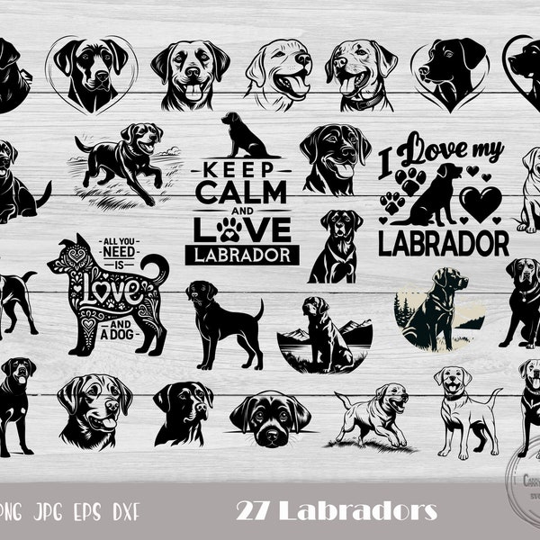 Cute Labrador Svg, Labrador Love Svg, Labrador Clipart, Labrador Silhouette, Dog Svg Files, Labrador Vector, Labrador Png, Dog Lover Svg