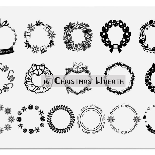 Holly Wreath Svg, Christmas Wreath Svg, Christmas Frame Svg, Christmas Wreath Png, Winter Wreath Svg, Circle Frame Svg, Téléchargement instantané