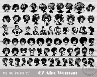 Afro Queen Svg, Afro Woman Svg, Afro Girl Svg, Black Girl Magic Svg, Black Beauty Svg, Afro Woman Cut Files, Afro Svg, Instant Download